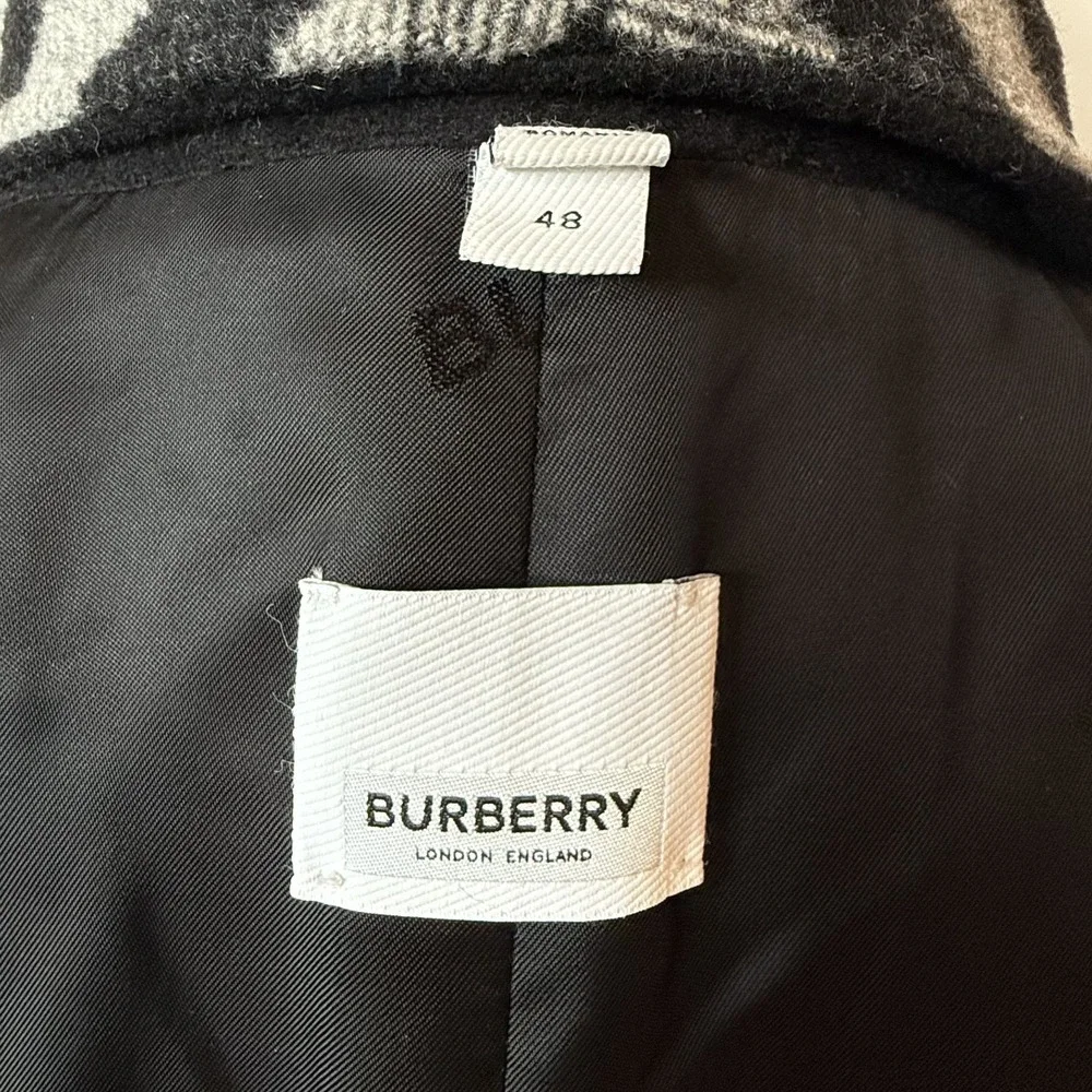 Burberry London England Wool Cashmere Chesterfield Coat 48 38 Blk Velvet Collar - Picture 10 of 16